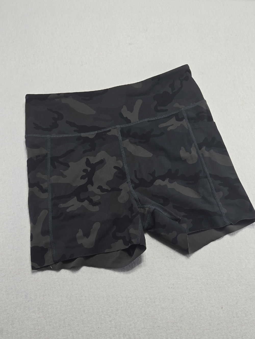 ZYIA Black Camo High-Rise Bike Shorts